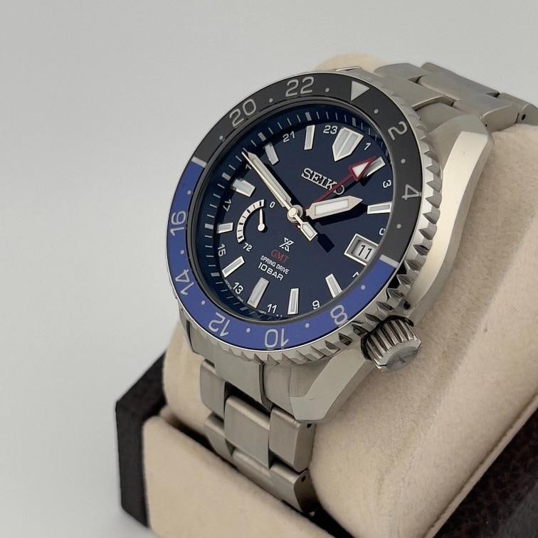 Seiko Prospex LX GMT Spring Drive SNR033 44.8mm Blue Black Titanium Box Papers - 6