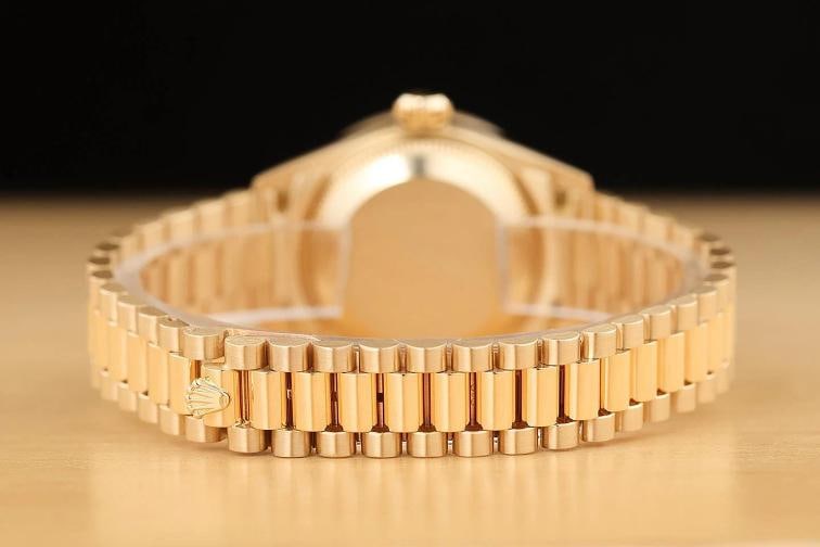 ROLEX PRESIDENT 69178 CHAMPAGNE ROMAN FACTORY MYRIAD DIAMOND 18K GOLD WATCH - 7