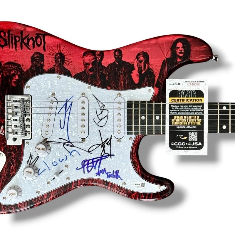 Slipknot Signed Guitar Custom JSA COA Corey Taylor Clown VMan Mick Sid All 8! - 3