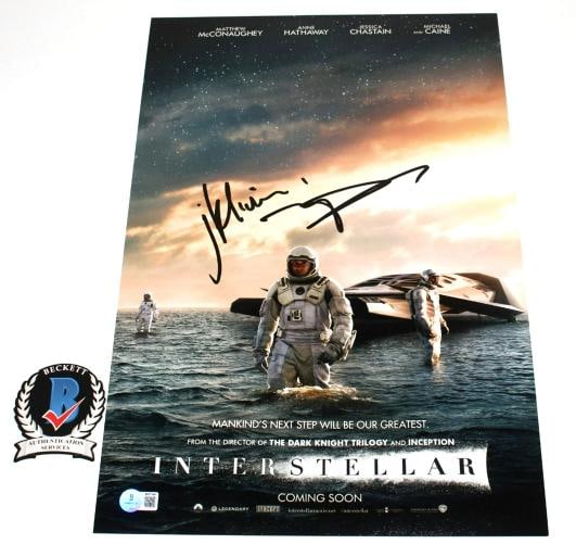 MATTHEW MCCONAUGHEY SIGNED 'INTERSTELLAR' 12x18 MOVIE POSTER 1 BECKETT BAS COA - 2
