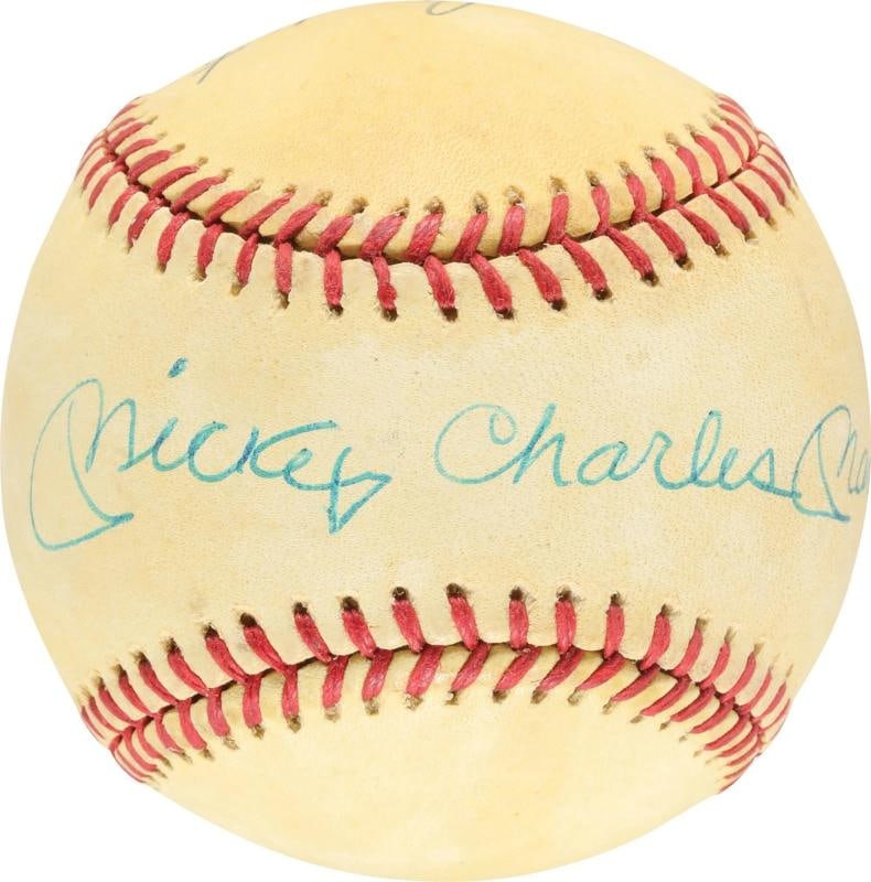 Mickey Charles Mantle Full Name Signed American League Baseball PSA DNA COA (1 of 7)