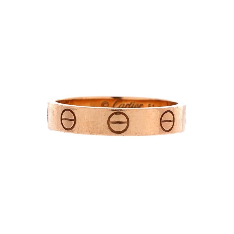 Cartier Love Wedding Band Ring 18K Rose Gold: Condition: Pre-owned - Good,Brand: Cartier,Main Stone: Unknown,Metal: 18K Rose Gold,Metal Purity: 18K,Ring Size: 5.75 - 51,Type: Ring,Color: Rose Gold,Style: 18K Rose Gold,Material: 18K Rose Gold