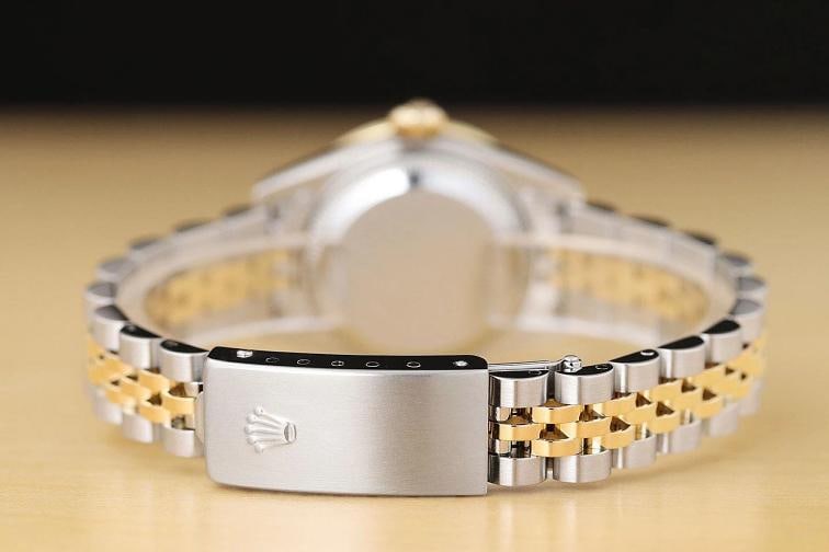 ROLEX LADIES DATEJUST 79173 WHITE DIAL 18K GOLD STEEL 2-TONE DIAMOND RUBY WATCH - 6