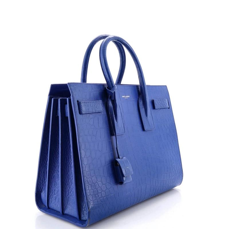 Saint Laurent Sac de Jour NM Bag Crocodile Embossed Leather Small - 2