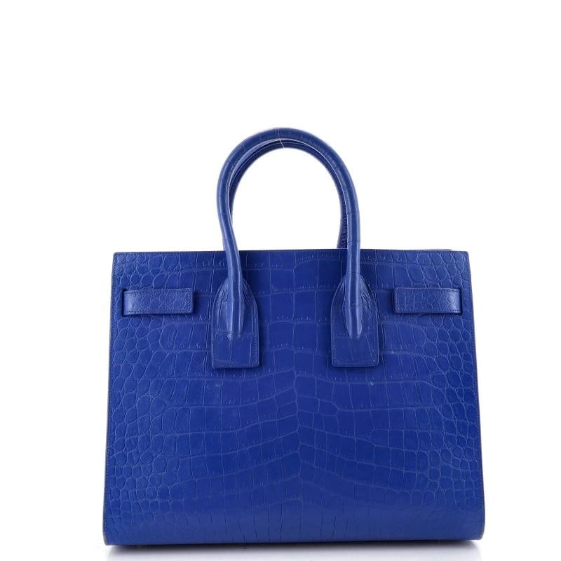 Saint Laurent Sac de Jour NM Bag Crocodile Embossed Leather Small - 3