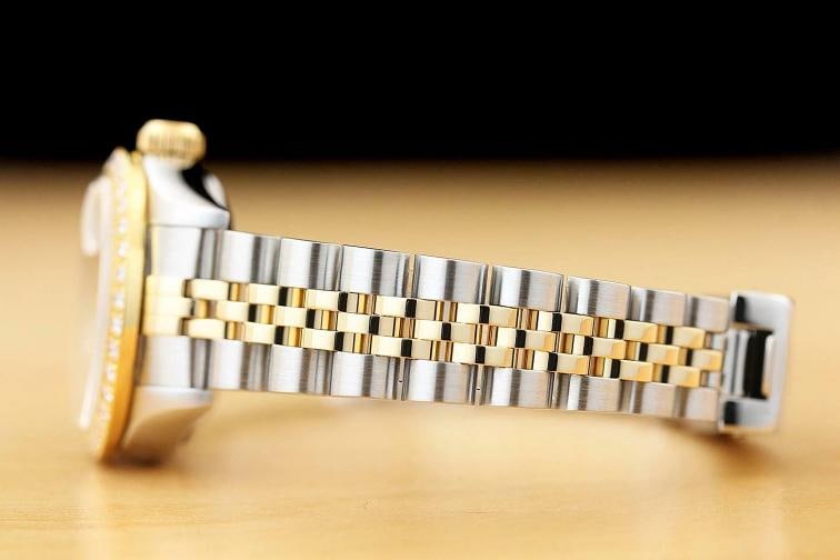 ROLEX LADIES DATEJUST 79173 CHAMPAGNE 18K YELLOW GOLD DIAMOND STEEL WATCH - 5