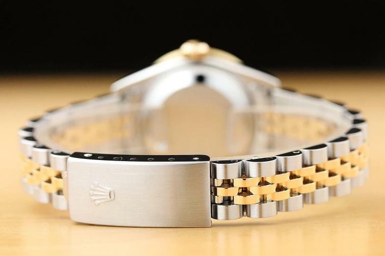 ROLEX LADIES DATEJUST 79173 CHAMPAGNE 18K YELLOW GOLD DIAMOND STEEL WATCH - 6