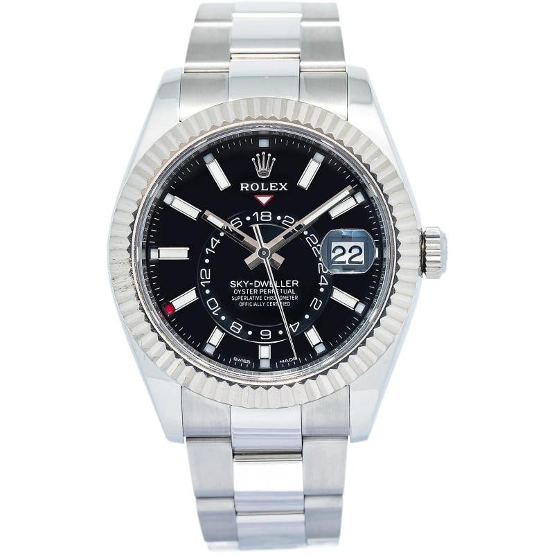 Rolex Sky-Dweller 326934 MINT 2018 Card SS Black Dial Automatic Men's Watch 42mm: Condition: Pre-owned - Good: This item has been gently used but is in good condition. It might have a few signs ... Read moreabout the conditionPre-owned - Good: This item has been gently used but is 