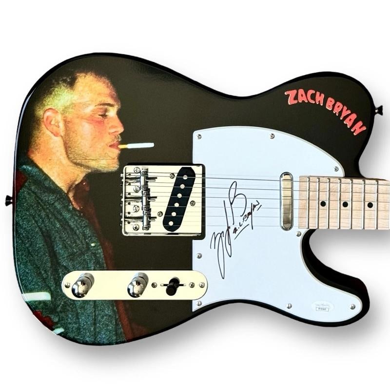 Zach Bryan Signed Guitar Custom Graphics JSA COA I Remember Everything: Industry: Music,Signed: Yes,Autograph Authentication: James Spence (JSA),Original/Reproduction: Original,Country of Origin: United States