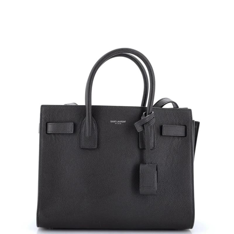 Saint Laurent Sac de Jour NM Bag Leather Baby: Condition: Pre-owned - Good,Brand: Saint Laurent,Exterior Material: Leather,Style: Totes,Exterior Color: Gray,Department: Women,Size: Baby,Accessories: Clochette, Pochette, With Strap