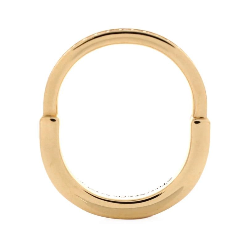 Tiffany & Co. Lock Ring 18K Yellow Gold with Pave Diamonds - 2