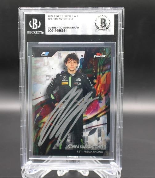 ANDREA KIMI ANTONELLI SIGNED 2024 TOPPS FINEST FORMULA 1 #22 ROOKIE CARD BECKETT: Sport: Racing-Formula 1,Signed: Yes,Autograph Authentication: Beckett Authentication Services (BAS),Original/Reprint: Original,Product: Trading Card,Country of Origin: United States