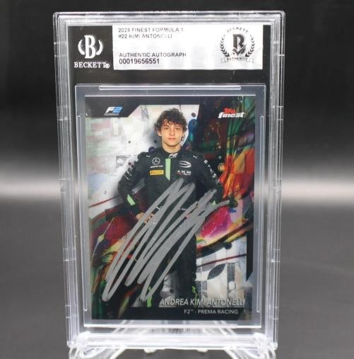 ANDREA KIMI ANTONELLI SIGNED 2024 TOPPS FINEST FORMULA 1 #22 ROOKIE CARD BECKETT - 3