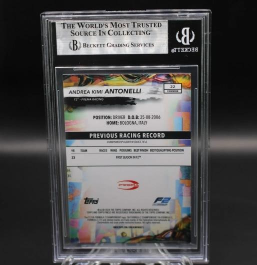 ANDREA KIMI ANTONELLI SIGNED 2024 TOPPS FINEST FORMULA 1 #22 ROOKIE CARD BECKETT - 4