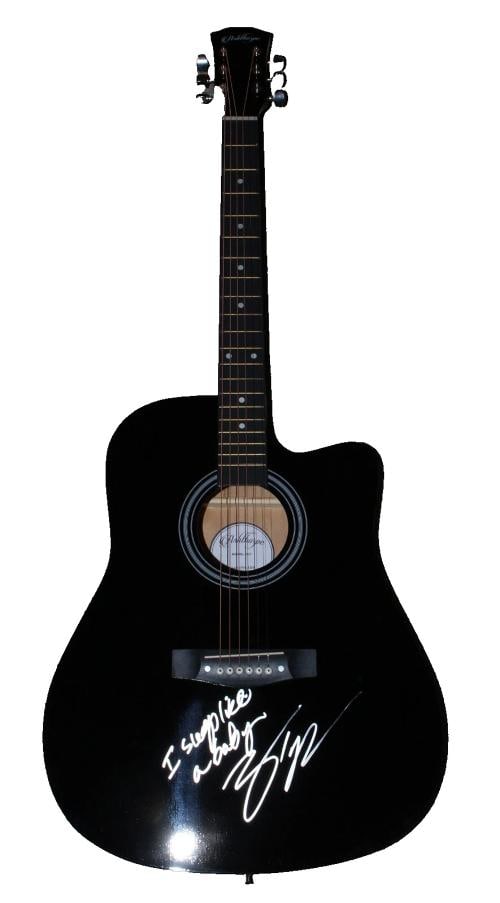 ZACH TOP COUNTRY MUSIC STAR SIGNED F/S 41" GUITAR BECKETT COA HANDWRITTEN LYRICS - 3