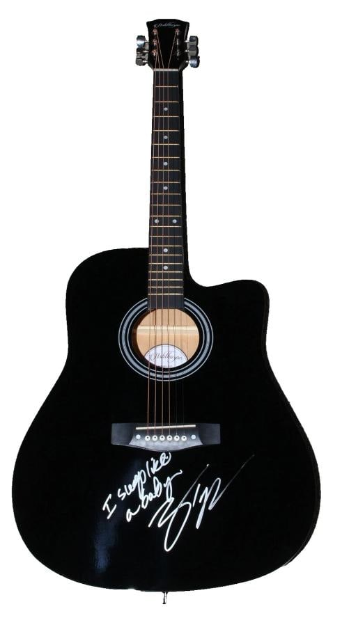 ZACH TOP COUNTRY MUSIC STAR SIGNED F/S 41" GUITAR BECKETT COA HANDWRITTEN LYRICS - 4