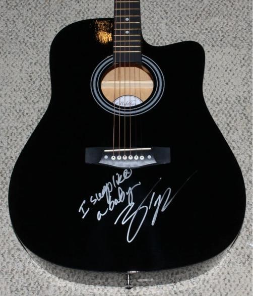 ZACH TOP COUNTRY MUSIC STAR SIGNED F/S 41" GUITAR BECKETT COA HANDWRITTEN LYRICS - 5