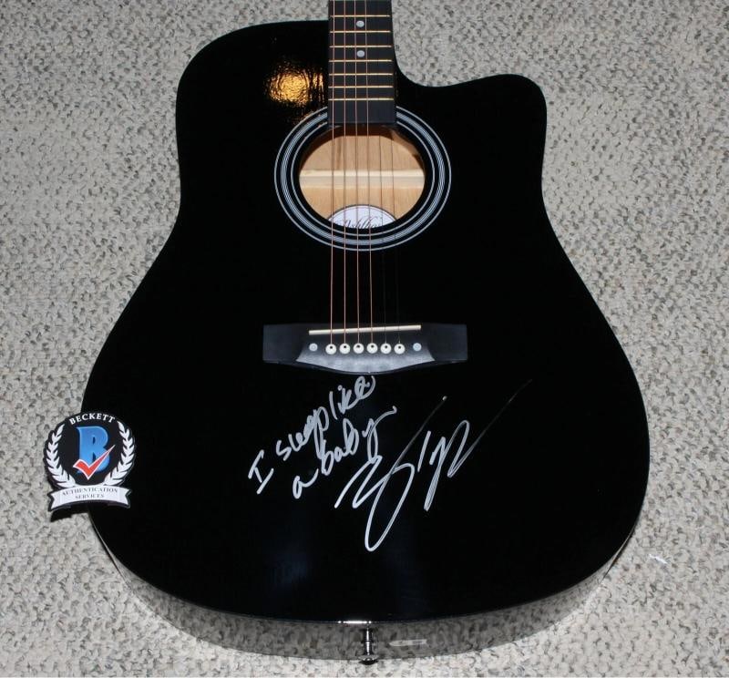 ZACH TOP COUNTRY MUSIC STAR SIGNED F/S 41" GUITAR BECKETT COA HANDWRITTEN LYRICS - 6