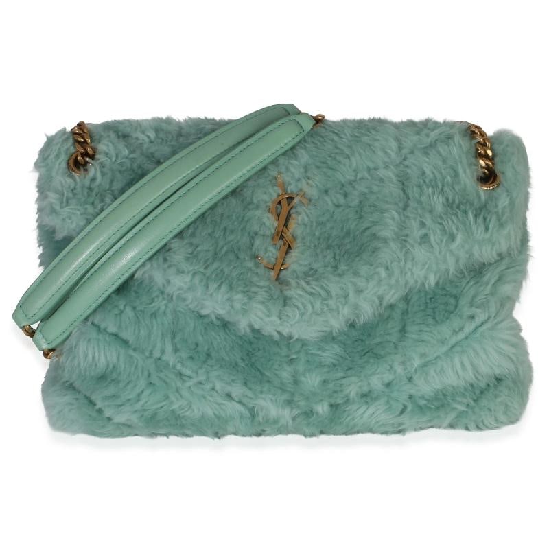 Saint Laurent Shearling Quilted Monogram Small Loulou Puffer Chain Satchel: Condition: Pre-owned - Good,Dimensions: 11.5 x 7 x 4,Handbag Accessories: Dustbag;Care Booklet,Bag Width: 11.5 in,Bag Depth: 4 in,Bag Height: 7 in,Department: Unisex,Style: Shoulder Bag,Material: