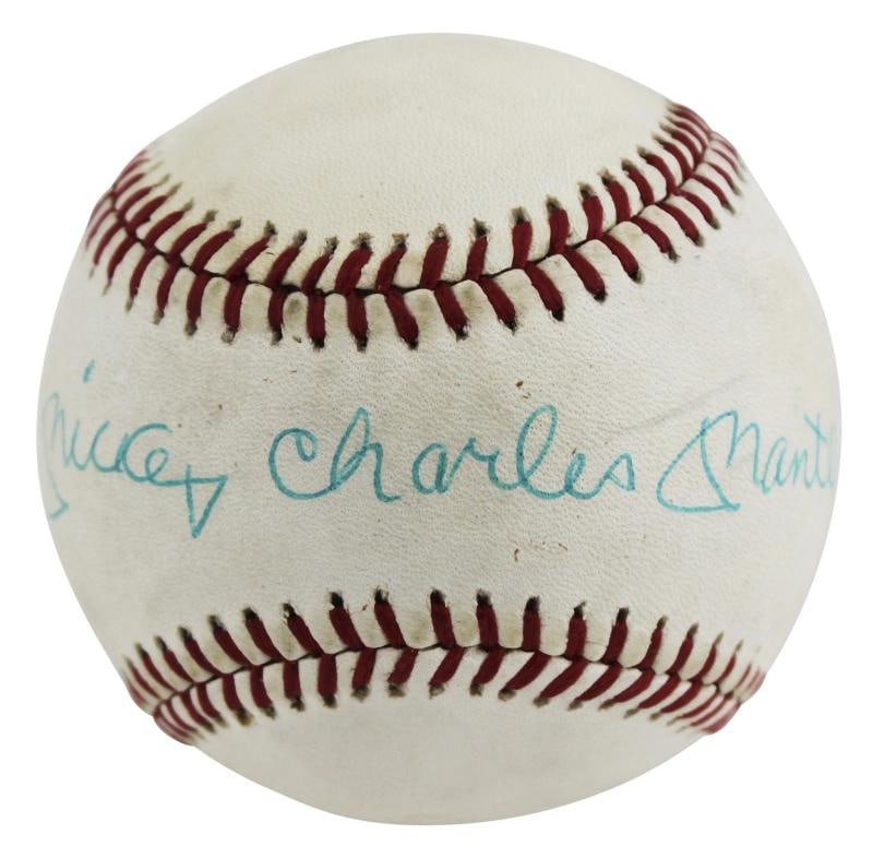 Yankees Mickey Charles Mantle Authentic Signed Oal Baseball PSA & BAS LOAs - 2