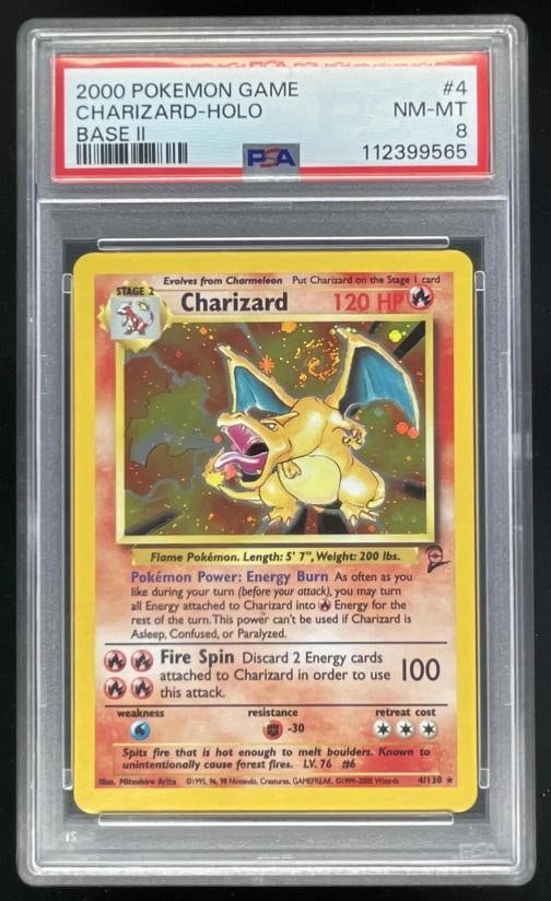 2000 Pokemon Set 2 #4/130 Charizard Holo PSA 8: Condition: Graded - Other 8: Professionally graded,Franchise: Pokemon,Country of Origin: United States