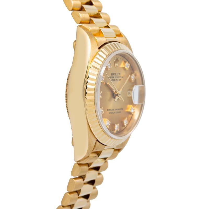 Rolex DateJust 69178 President 1992 Papers 18k Champagne Diamond Dial Watch 26MM - 2
