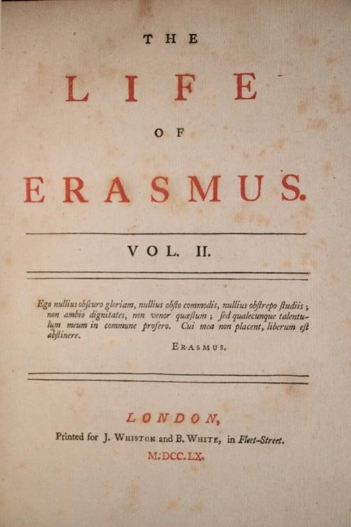 John Jortin / The Life of Erasmus 1st Edition 1758 - 13