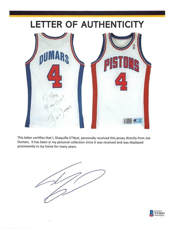 Pistons Joe Dumars Signed 1993-94 Game Issued / Worn White Jersey BAS #AA03173 - 11