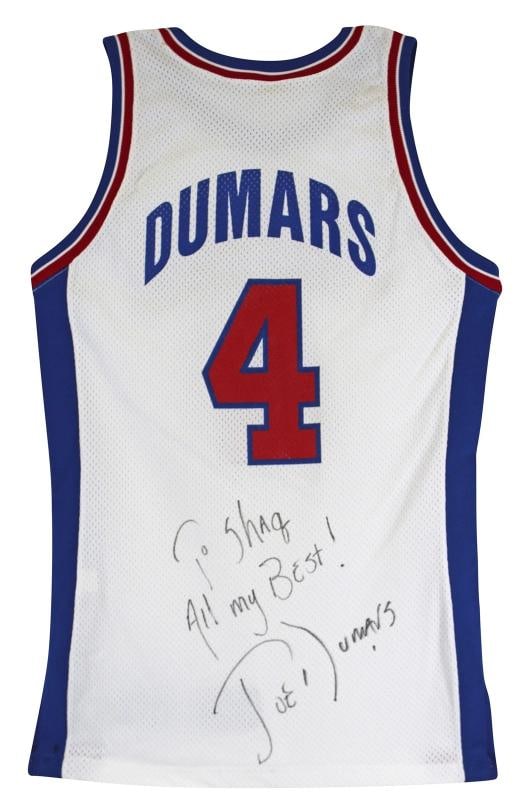 Pistons Joe Dumars Signed 1993-94 Game Issued / Worn White Jersey BAS #AA03173 - 2