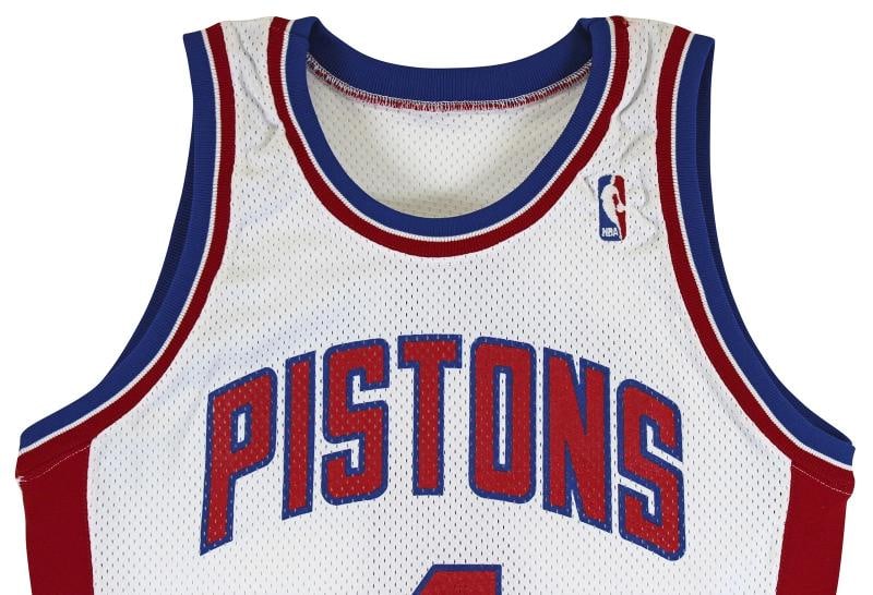 Pistons Joe Dumars Signed 1993-94 Game Issued / Worn White Jersey BAS #AA03173 - 7