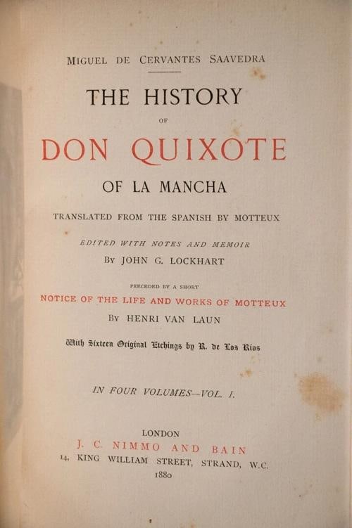 Miguel De Cervantes Saavedra / The History of Don Quixote of La Mancha 1880 - 9