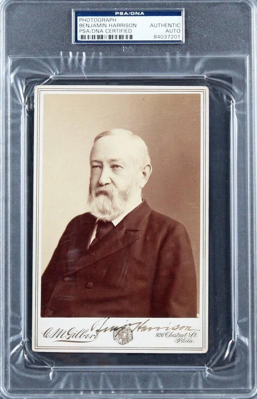 Benjamin Harrison Authentic Signed 4.25x6.5 Cabinet Photo PSA/DNA Slabbed: Condition: New: A brand-new, unused, unopened, undamaged item (including handmade items). nNew: A brand-new, unused, unopened, undamaged item (including handmade items).,Autograph Authentication: