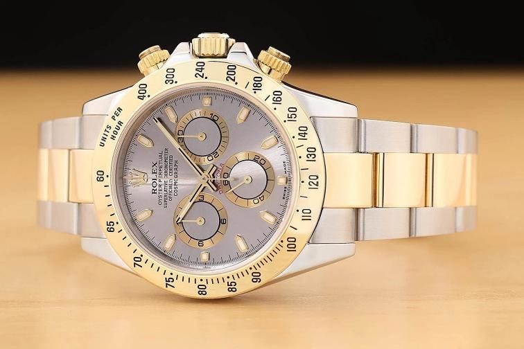 2003 PAPER ROLEX DAYTONA COSMOGRAPH 116523 GRAY 18K GOLD STEEL 40MM WATCH - 2