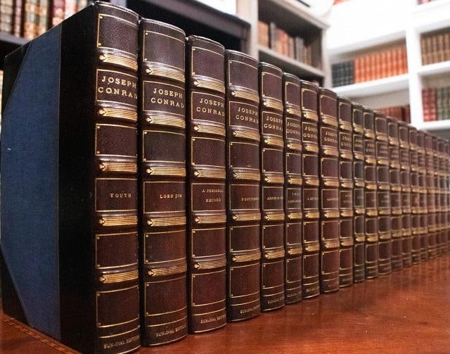1920 The Works of Joseph Conrad Limited Edition Signed by Author Fine Leather: Binding: Leather,Place of Publication: New York,Language: English,Special Attributes: Limited Edition, Numbered, Signed, Signed by Author, Fine Leather Bindings,Author: Joseph Conrad,Publisher: