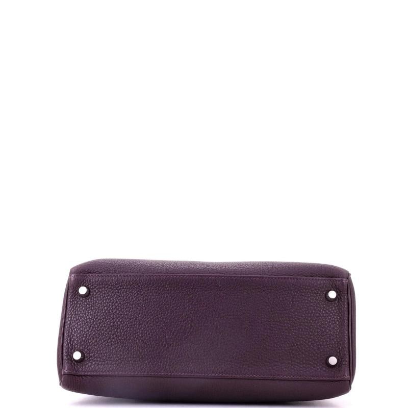 Hermes Kelly Handbag Purple Togo with Palladium Hardware 28 - 5