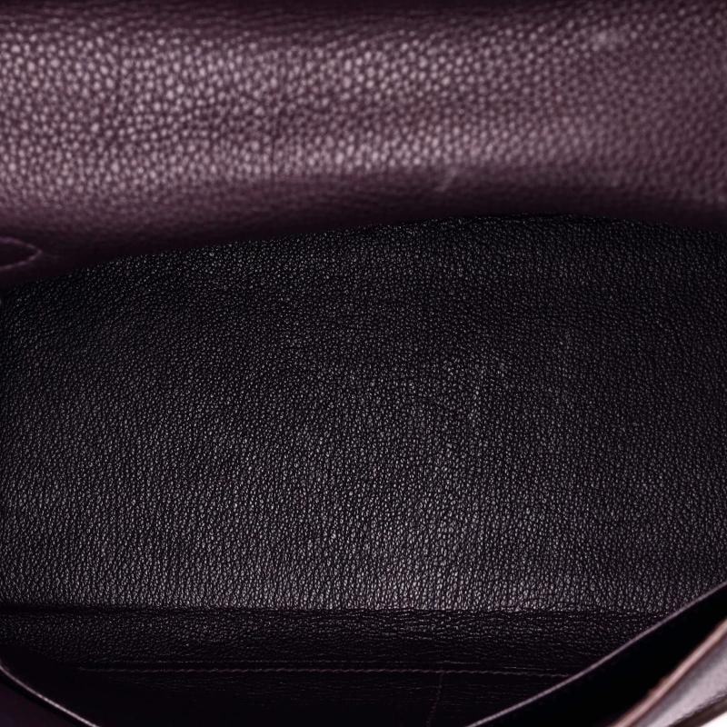 Hermes Kelly Handbag Purple Togo with Palladium Hardware 28 - 6