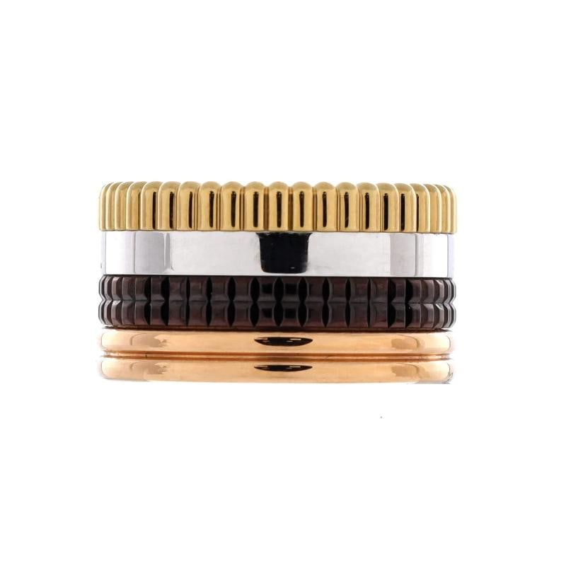 Boucheron Quatre Classique Ring 18K Tricolor Gold and PVD Large: Condition: Pre-owned - Good,Brand: Boucheron,Main Stone: Unknown,Metal: 18K Rose Gold,Metal Purity: 18K,Ring Size: 8 - 57,Type: Ring,Color: Tricolor Gold,Style: 18K Tricolor Gold And Pvd,Material: