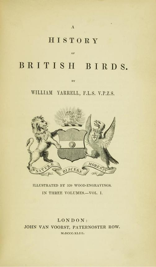 William Yarrell / A History of British Birds 1st Edition 1843 - 2