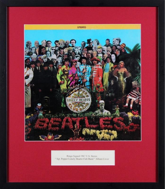 Ringo Starr The Beatles Signed & Framed Sgt. Pepper's Album Cover JSA #ZZ36206: Original/Reproduction: Original,Industry: Music,PRODUCT_COA: JSA,PRODUCT_SIGNED_BY_NAME: Ringo Starr,PRODUCT_SIGNED_BY_BRAND: The Beatles,Country of Origin: United States