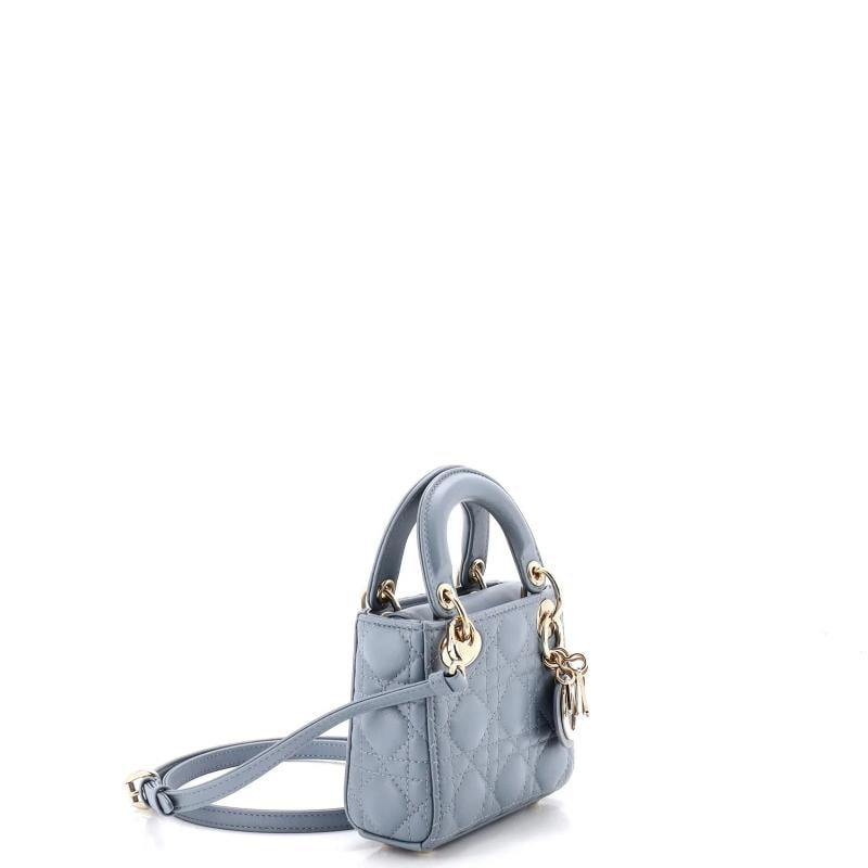 Christian Dior Lady Dior Bag Cannage Quilt Lambskin Micro - 2