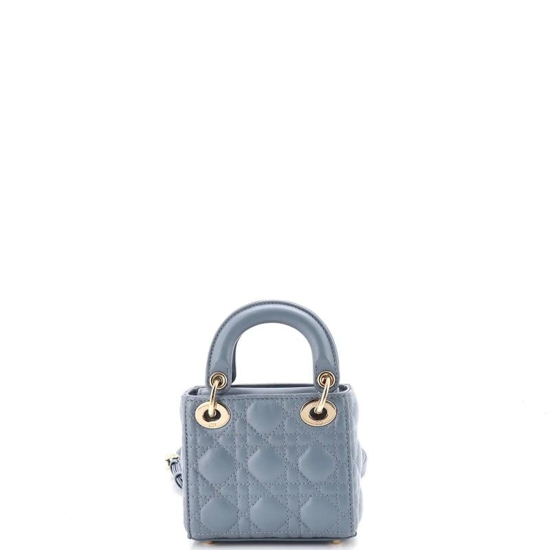 Christian Dior Lady Dior Bag Cannage Quilt Lambskin Micro - 3