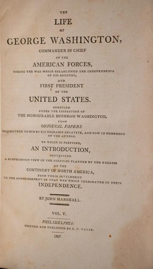 John Marshall / THE LIFE OF GEORGE WASHINGTON 1st Edition 1804 - 19