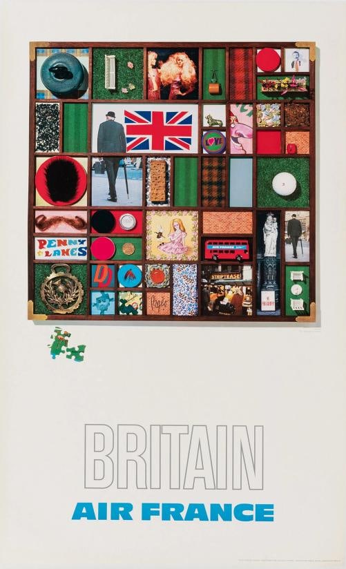 Original Vintage Poster - Raymond Pages - Air France - Great Britain - 1971: Condition: Used,Artist: Raymond Pages,Unit of Sale: Single-Piece Work,Size: Large (up to 60in.),Date of Creation: 1970-1989,Original/Licensed Reprint: Original,Subject: Transportation,Listed By: