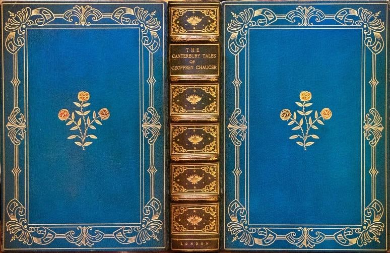 Geoffrey Chaucer / The Canterbury Tales 1928: Author: Geoffrey Chaucer,Country of Origin: United States of America,Publisher: The Medici Society,Year Printed: 1928,Special Attributes: Illustrated,Binding: Leather