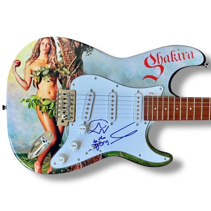 Shakira Signed Guitar Custom Graphics JSA COA Oral Fixation Hips Don't Lie: Industry: Music,Signed: Yes,Autograph Authentication: Professional Sports (PSA/DNA),Object Type: Guitar & Guitar Pick,Original/Reproduction: Original,Country of Origin: United States