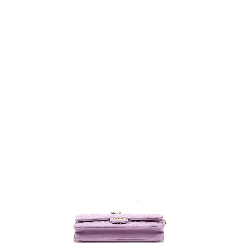 Chanel Classic Top Handle Flap Phone Holder with Chain Quilted Lambskin - 4
