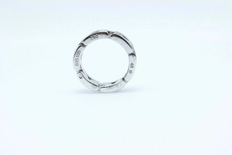 Cartier Maillon Panther 3 Row Diamond Wedding Band Ring 18k White Gold $8,750 - 10