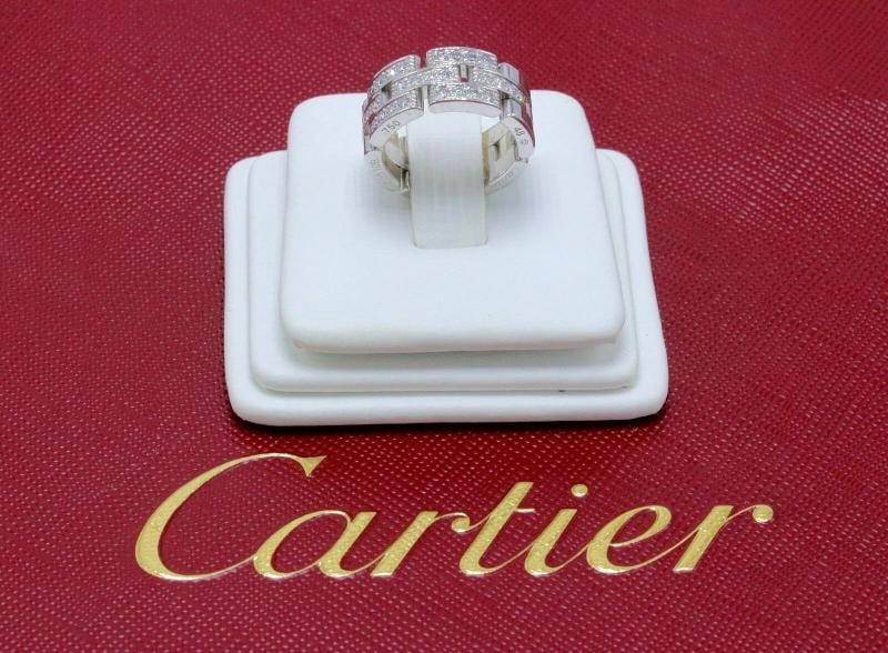 Cartier Maillon Panther 3 Row Diamond Wedding Band Ring 18k White Gold $8,750 - 7