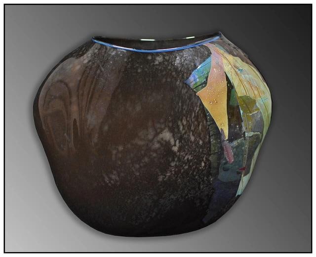 William Morris Full Round Hand Blown Glass Shard Vessel Sculpture Signed Artwork - 2