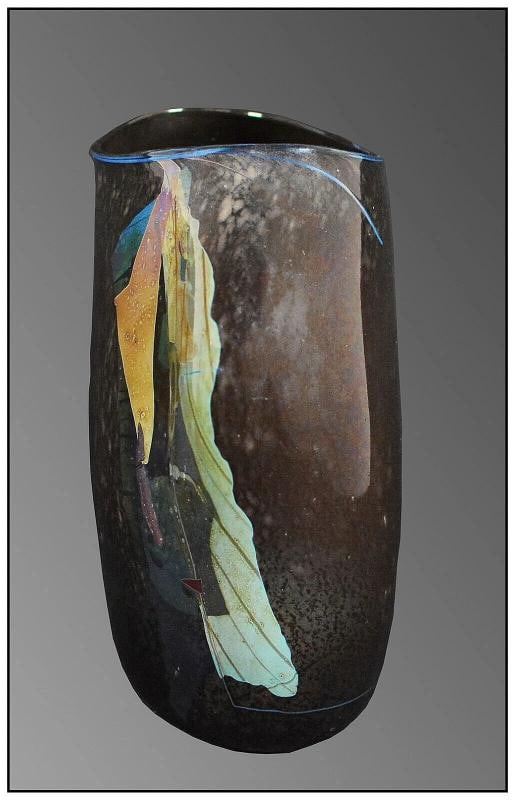 William Morris Full Round Hand Blown Glass Shard Vessel Sculpture Signed Artwork - 3